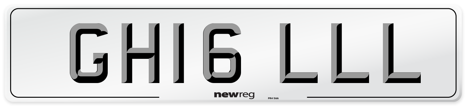 GH16 LLL Number Plate from New Reg